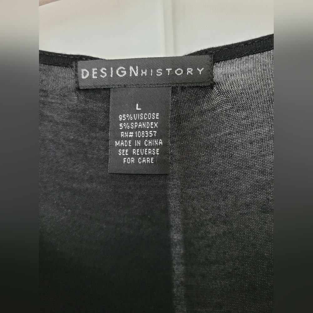 Design History Women's Stretch Rayon Midi Dress Pull On Embroidery Tiered Large - Picture 2 of 11